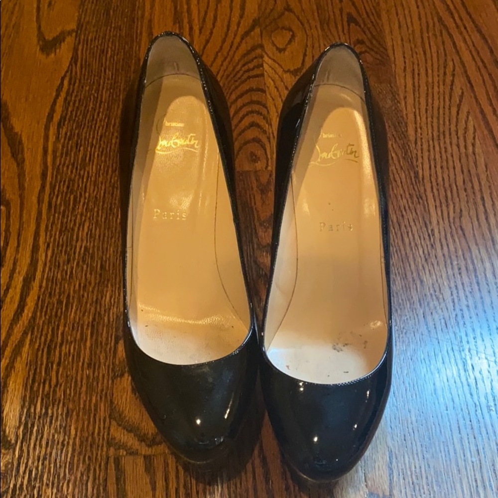 Black Louboutin platform heels